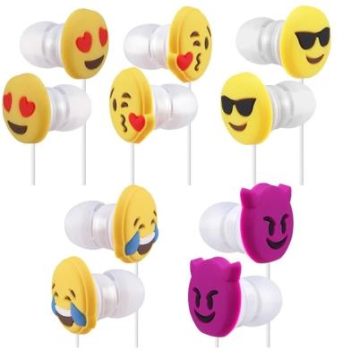 China Safe Friendly In-Ear Headphones With Earbuds Cute Case Cartoon PVC Animal Themed Emoji Earphone for sale