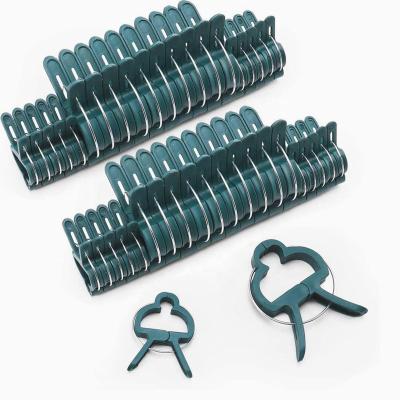 China Green color plastic and stainess spring clips plant clips plant support steel plastic clip small for garden plants for sale