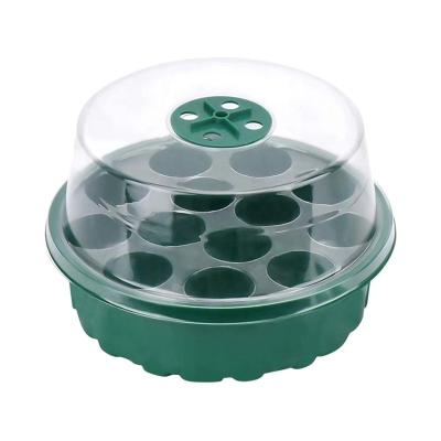 China Plastic 13 Cell Gardening Seed Boxes Plant Hydroponics Trays Seedling Vegetables Germination Round Seeds Grow Tray for sale