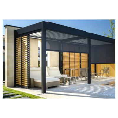 China ECO-FRIENDLY Customized Motorized Gazebo Outdoor Bioclimatic Aluminum Louvered Canopy Roof Pergola Kits Canopies / Solar Shafts Pergolas for sale