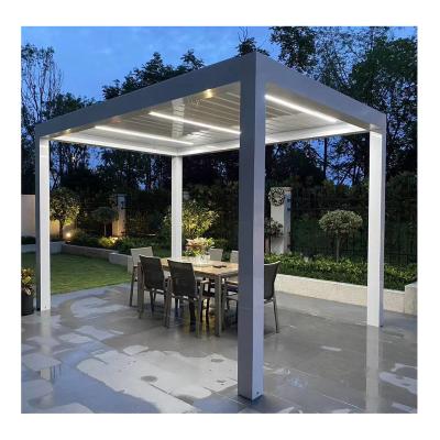 China Customized ECO-FRIENDLY Adjustable Outdoor Gazebo Waterproof Louvered Roof Motorized Bioclimatic Aluminum Pergola for sale