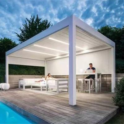 China OEM 3x4 Size Outdoor Waterproof Garden Bioclimatic Aluminum Pergola With Awnings for sale