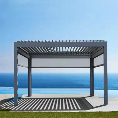 China High Quality ECO-FRIENDLY Outdoor Remote Control Louvered Roof Gazebo Used Retractable Arches Gazebos Pergolas Aluminum Kits For Sale for sale