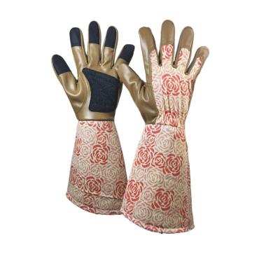 China Breathable Long Cuff Planting Gloves Pruning Gloves Gardening Gloves Leather for sale