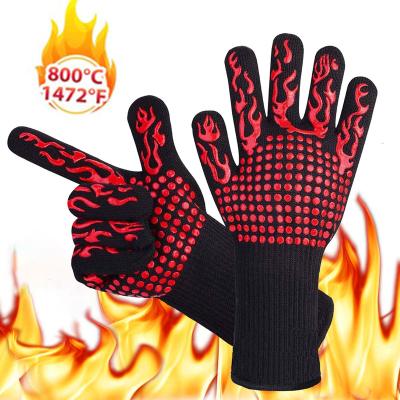 China Gloves Hand Protective Wholesale Heat Resistant BBQ Kitchen Grilling Gloves Customized Oven Mitts for sale