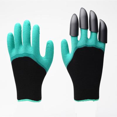 China Heavy Duty Custom Logo Gardener Glove Breathable Hot Selling Garden Gloves Breathable Gardening Gloves With Claw for sale