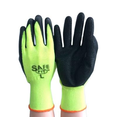 China 10 Gauge Breathable Gray Safety Latex Non-Slip Rubber Coated Gloves for sale