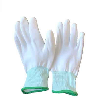 China Cheap Breathable Industrial Work PU Coated White Gloves With Free Sample for sale