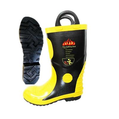 China Steel Toe Rubber Steel Insole Fireproofing Firefighters Rubber Boots for sale