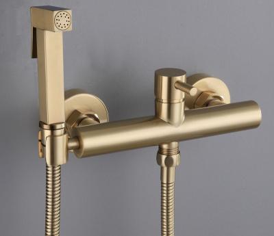 China Traditional Bathroom Bidet Faucet Gold Color Brass Bathroom For Women Washing for sale