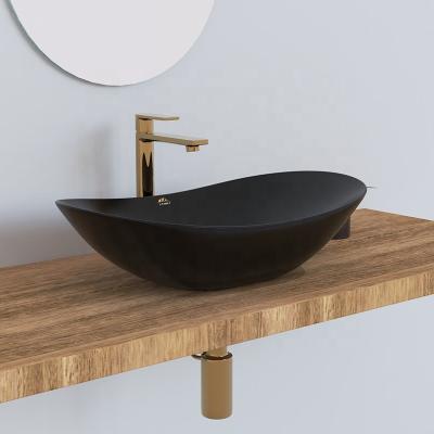 China China Factory Modern Black Color High Temperature Burning Old Bathroom Oval Sink Sink For Sale for sale