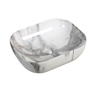 China Lavatory Standing Vessel Sink Marbled Material Modern Ceramic Countertops Basin for sale