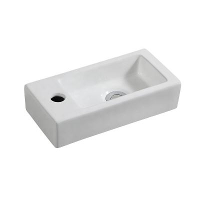 China Modern Mini Size Vessel Sink White Countertop Bathroom Sinks For Hotel for sale