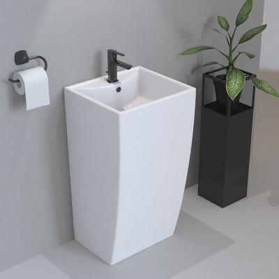 China Large Size Modern Fix Back To Wall Ceramic Freestanding Hand Wash Basin for sale