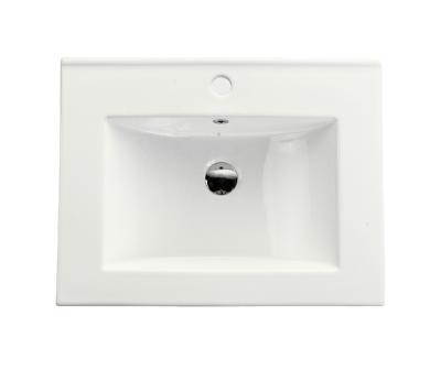 China Modern E-shape Bathroom Slim Edge Wash Basin Cabinet Sink With In-counter for sale