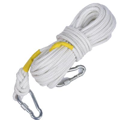 China Special Polyester Steel Wire Core Family Hotel Escape Rope 8mm With Double Hook for sale