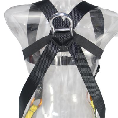 China High Tenacity Polyester Fall Protection 3D-Ring Full Body Safety Harness With Double Lanyard for sale