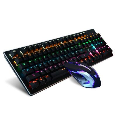 China Ergonomic Gamer RGB Rainbow LED Backlight USB Mechanical Gaming Keyboard for sale