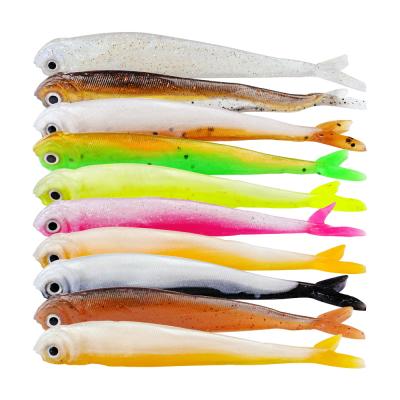 China Horizon 3.5in 0.1oz Swimbait Flounder Soft Plastic Groundbaits Fishing Lure Kit Pesca Soft Lure Shad Wave Bass Fishing Lures HL0038-P-DW6004 for sale