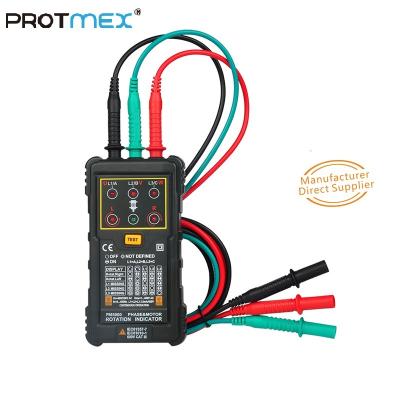 China 3 Motor Rotation Indicator Meter Sequence Tester PROTMEX MS5900 Rotary Field Indicator 3 Phase System Motor Testing Multimetro 128mm x70mm x30mm for sale