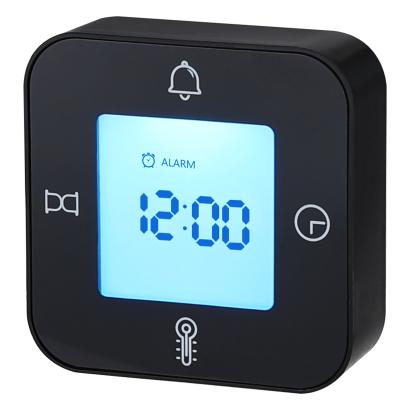 China PROTMEX Alarm Clock Black 4 In 1 Multifunction Alarm Clock With Temperature for sale