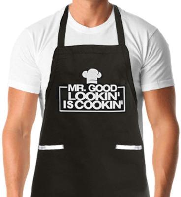 China High Quality Black Kitchen Opening Restaurant Women Cotton Adjustable Apron Funny Cooking Aprons For Men for sale