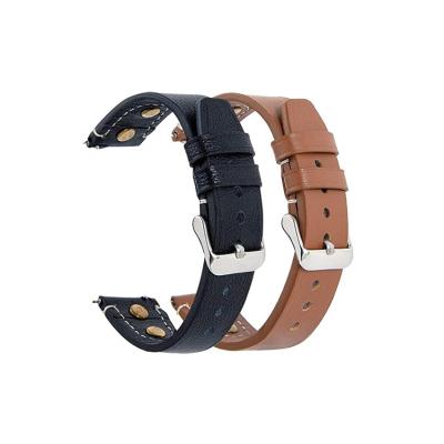 China Quick Easy Use 20mm Spring Lever Watch Leather Strap for sale