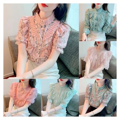 China Fashion Women S Sequin Design Sexy Anti Shrink Tulle Long Sleeve Top Blouse For Girls Shirt Clothing Quantity Summer Casual Embroidered Anti for sale