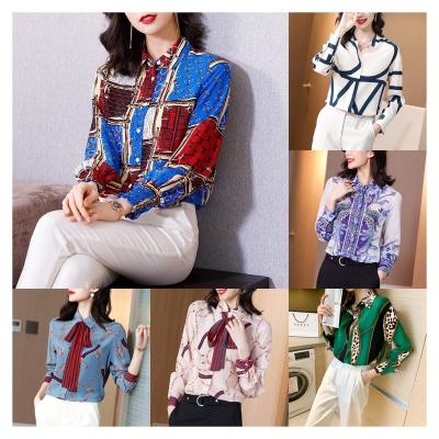 China 2023 four seasons new design sense of foreign professional temperament fashionable female anti-shrink tops shirt chiffon shirt hanging feeling L for sale