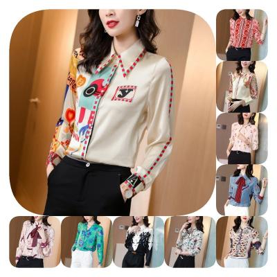 China Anti-Shrink Made In China New Printed Blouse Women's Long Sleeve Casual Top for sale