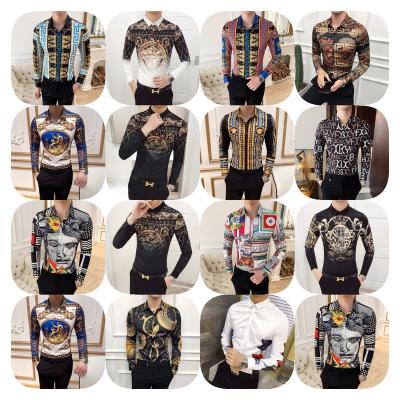 China Wholesale Cheap Custom Made Mens Shirt Hawaiian Social Luxury Long Sleeve Button Lapel Top Lapel Shirt Anti-Shrink for sale