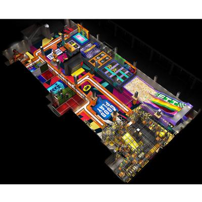 China Customized Design Wooden Adventure Playground Indoor And Outdoor Sports Park Trampoline Park For Kids And Adults With Climbing Wall for sale