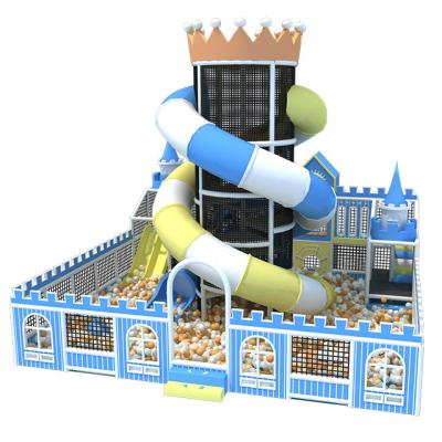 China New Design Amusement Park Wooden Indoor Commercial Soft Blue Large Equipment Pokiddo Ball Kids Playground With Big Slide for sale