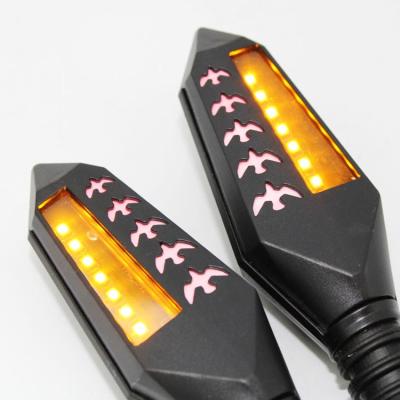 China Signal Turn 12V Motorbike Motorcycle Handlebar Lamp Led Dual Color Indicators Turn Signal Light Mini Sequential Driving Light for sale