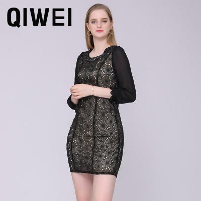 China European and American style new casual wear Anti-wrinkle sexy dress wholesale pattern Bodycon sequin shinny more mini dress for sale