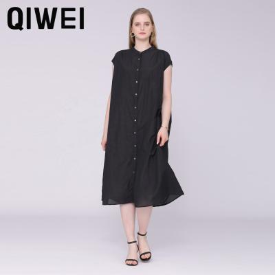 China Anti-wrinkle ropa de mujer dresses women lady new summer elegant women short sheath long dress cotton dress for sale