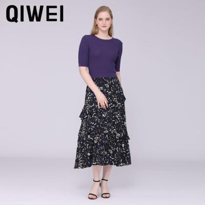 China Hot Summer Women Spring Anti-wrinkle Style Dress Elegant Lady Dresses Printing Long Dresses for sale