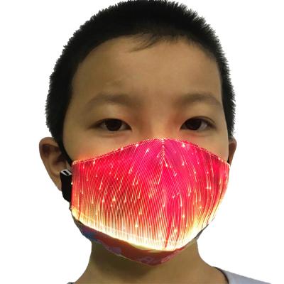 China Kids Sniff Mask Kids 3D Facemask - Adjustable Kids LED Fiber Light Up 3 Ply Facemask For Kids Boys Girls for sale