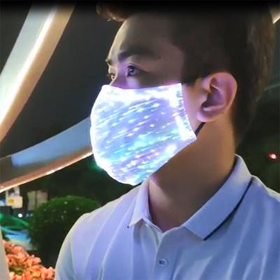 China Led Luminous Face Mask Color Changing Fiber LED Light Face Mask LED Face Mask For Rave Party for sale