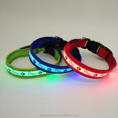 China LED Change Stocked Dog Collar - Rechargeable USB LED Glow Dog Collar for sale