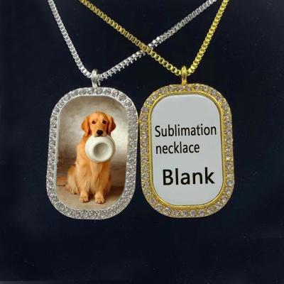 China Wholesale Empty Silver Custom Name Picture Pendant Necklace Gold Supplier Jewelry Sublimation Blank Necklace for sale