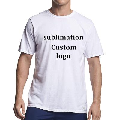 China High Quality Unisex Anti-Wrinkle Sleeve T-shirt Print Logo Blank White Short T-shirt For Sublimation 100% Polyester Cotton Feel T Shirt for sale