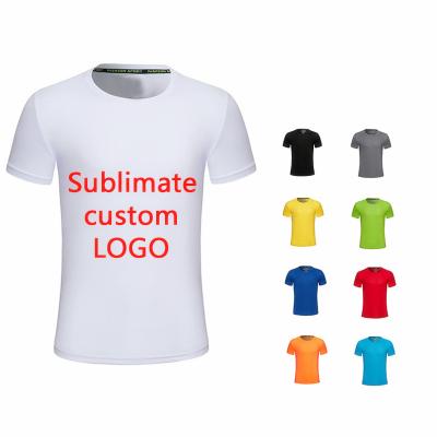 China Wholesale High Quality Men's Women's Camisas 100% Polyester Blank Anti-wrinkle T-shirt Printing Custom Plain T-shirts Logo Printed Black T-shirt for sale