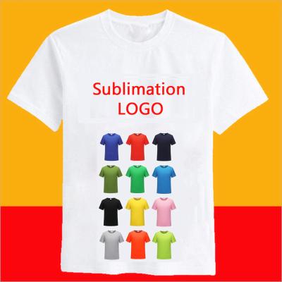 China Anti-wrinkle white cheap high quality men's unisex quick-drying polyester T-shirts 100% custom sublimation printing with logo dry fit T-shirt for sale