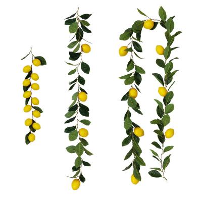 China Environmental Home Fine Simulation Lemon Garland Vine Green Plant Decoration Artificial Hanging Plants for sale