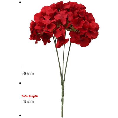 China Environmental Floral Supplies 5 Heads Hydrangea Artificial Flower Group Bouquet Wedding Decor Home Decor Hydrangea for sale