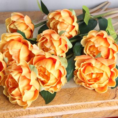 China Enviromenatl Artificial Colorful Flower For Wedding Decoration Home Backdrop Single Stem Real Touch PU Peony Flower for sale