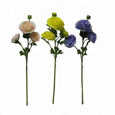 China SFB31006 Environmental Hot Sale China Wedding Decor Silk Faux Flowers Colorful Flower Fabric Ranunculus for sale