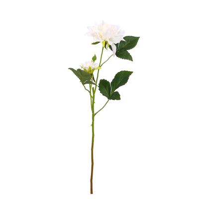 China New Type Realistic Looking Fashion Wedding Flowers Two Heads Dahlia Flower Branch for sale