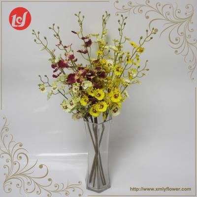 China High Quality Artificial Orchid Garden Decorations Wedding Home Outdoor Garden Orchid Plants Cheap Artificial Dancing Plastic Flowers for sale